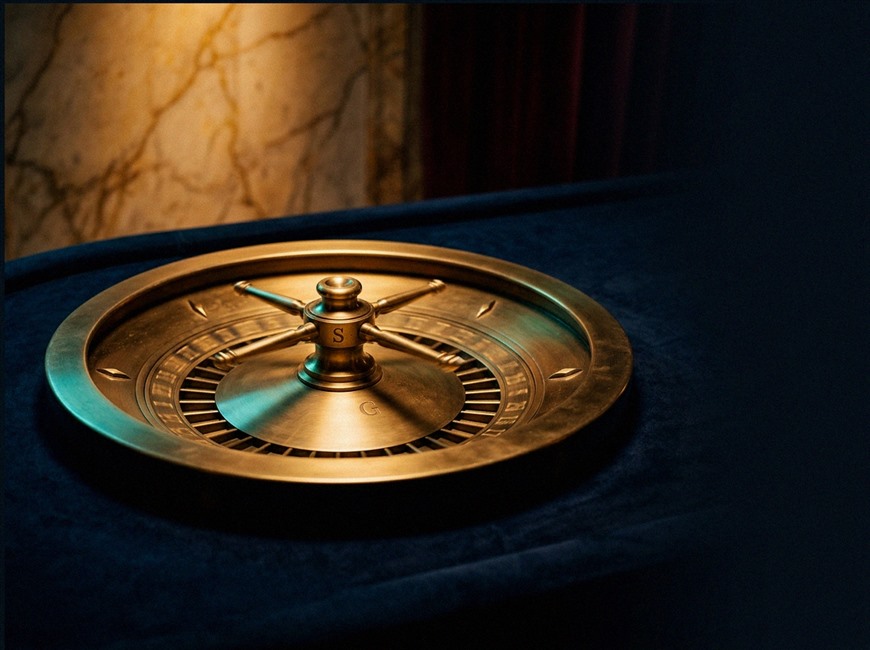 Player at desk with computer screen showing casino interface